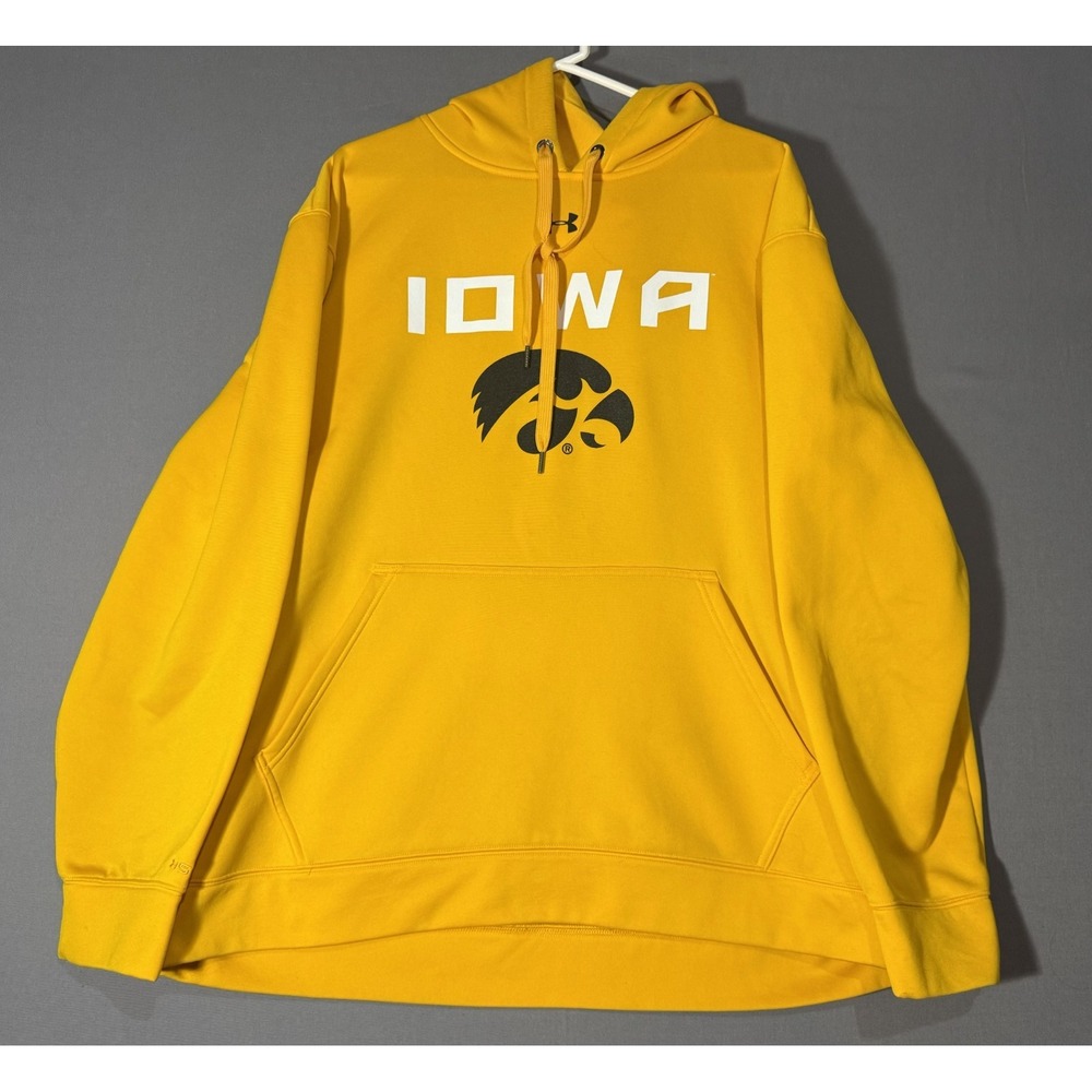 Under Armour Iowa Hawkeyes Tigerhawk Yellow Gold Hooded Sweatshirt XL